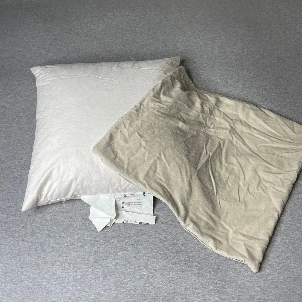 IKEA Fjadrar 20”x20” Inner Pillow & Sanela Cushion Pillow Case 2 PCS. Set